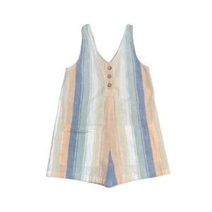 Rip Curl Classic Surf Striped Romper SZ Medium Jumper Beachy Multicolor Vacation